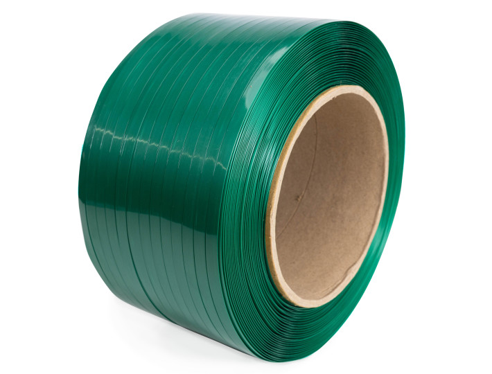1/2" x 0.025" x 3440' Polyester (PET) Strapping Roll of 8" x 8" Core Size, 780 lbs. Break Strength, Green, Smooth 1/2" x 0.025" x 3440' Polyester (PET) Strapping Roll of 8" x 8" Core Size, 780 lbs. Break Strength, Green, Smooth